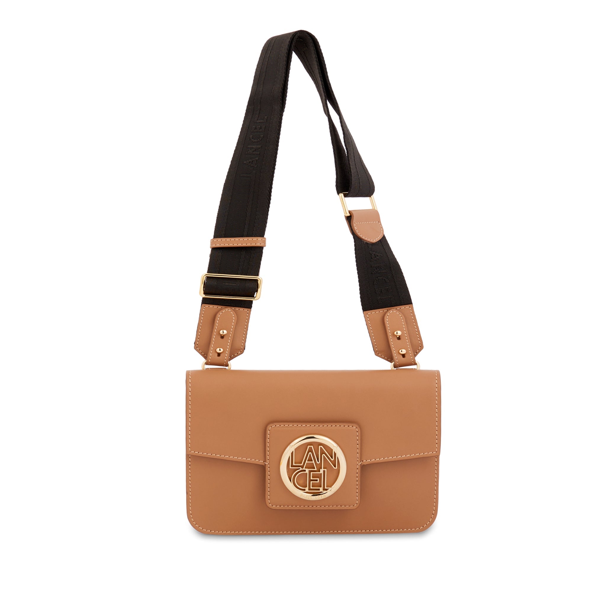 Mini sac porté-croisé nomade Roxane en cuir lisse - Granit & Doré