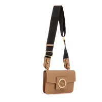 Mini sac porté-croisé nomade Roxane en cuir lisse - Granit & Doré