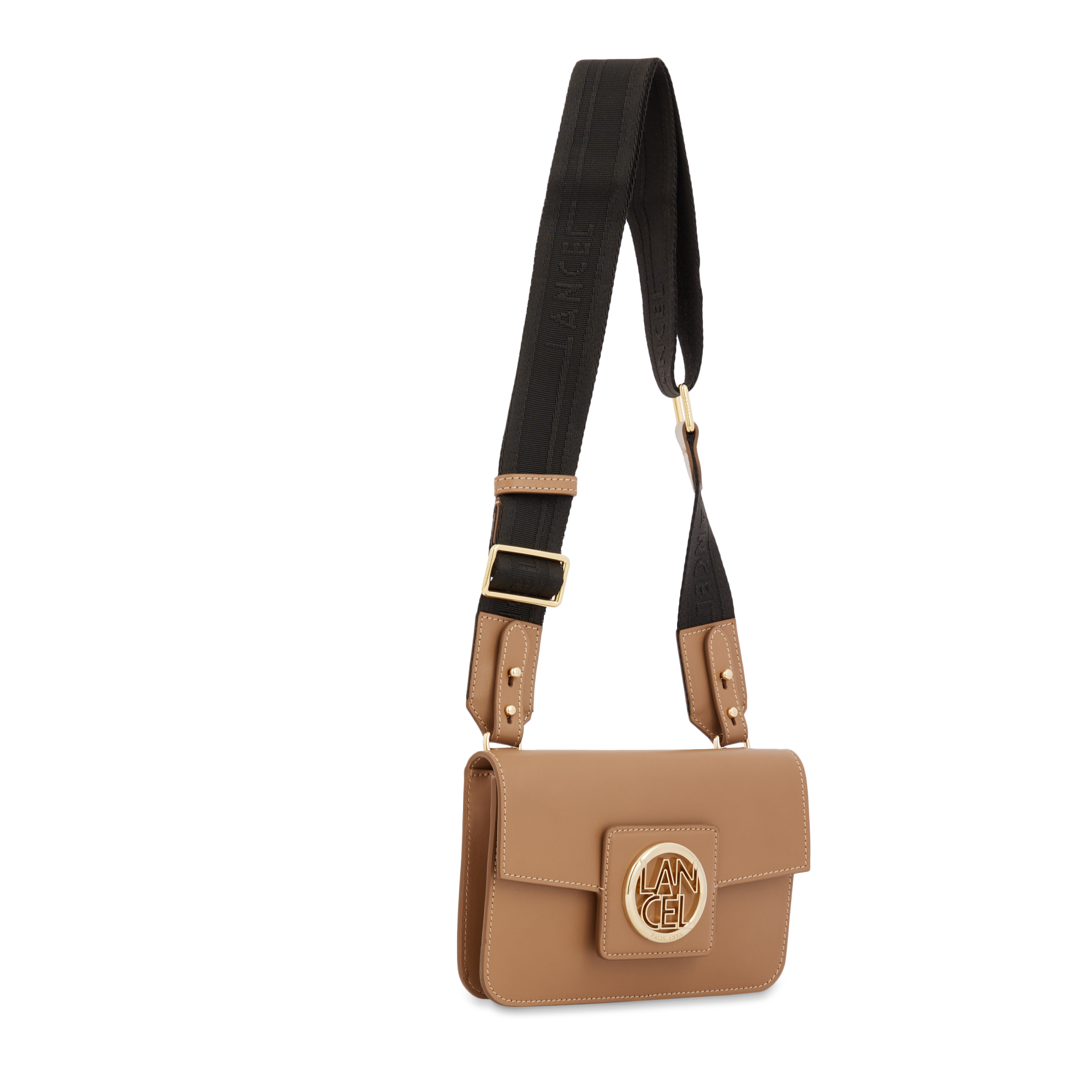 Mini sac porté-croisé nomade Roxane en cuir lisse - Granit & Doré