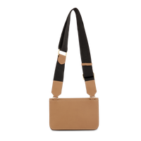 Mini sac porté-croisé nomade Roxane en cuir lisse - Granit & Doré