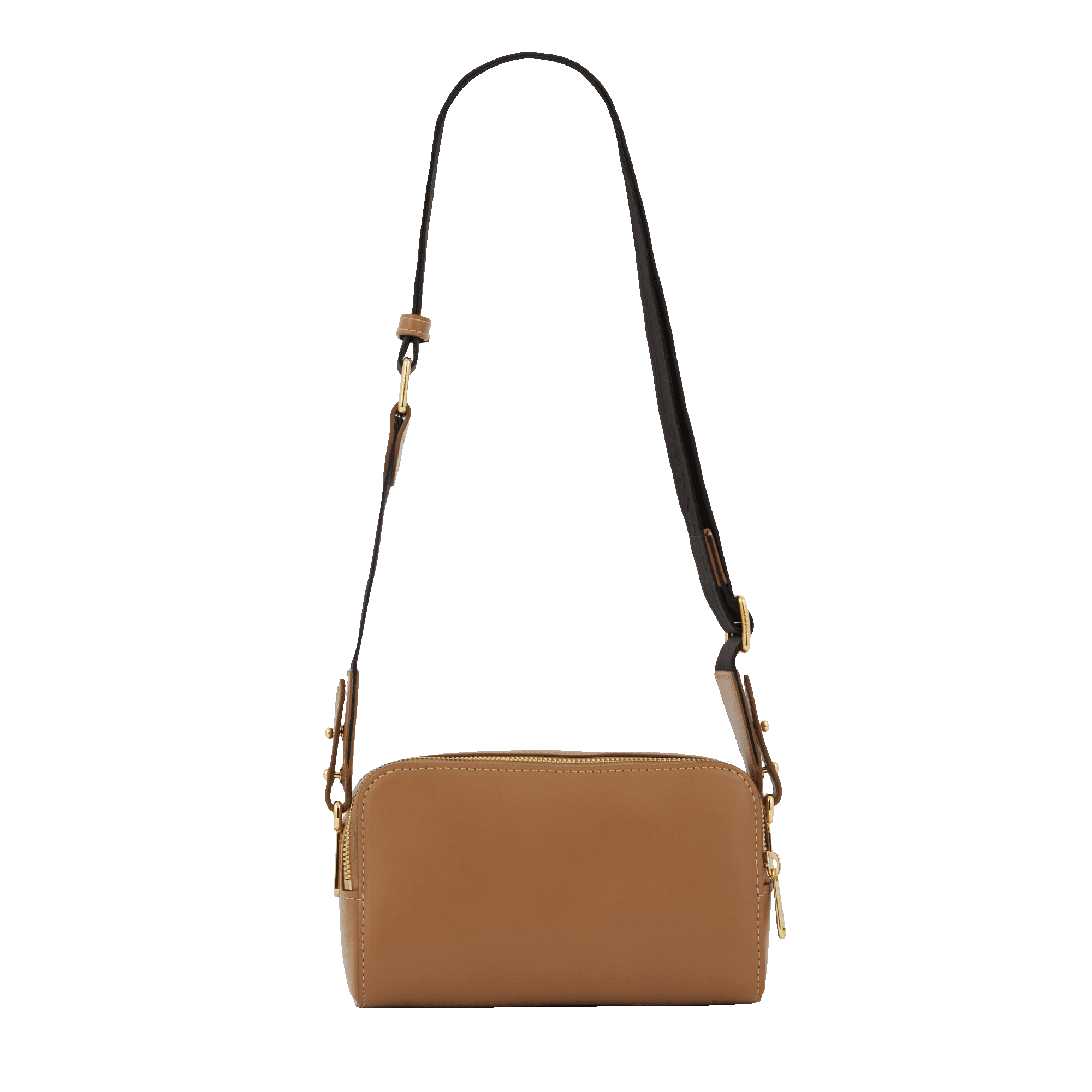 Sac caméra Roxane en cuir lisse - Granit & Doré