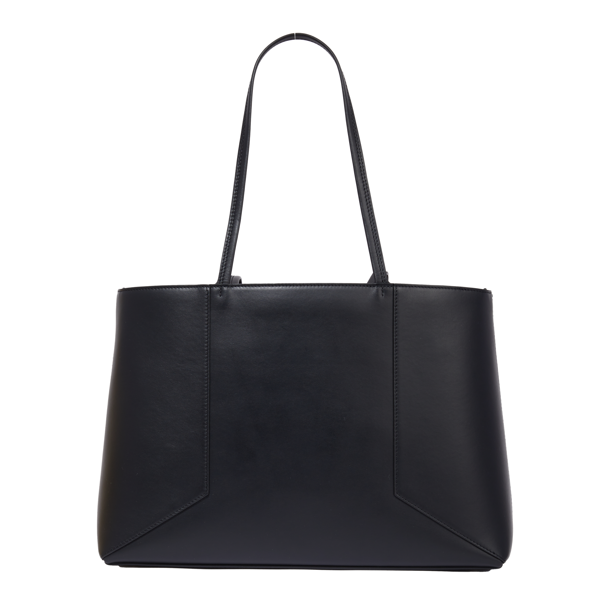 Sac cabas ew zippé Roxane en cuir lisse - Noir & Doré