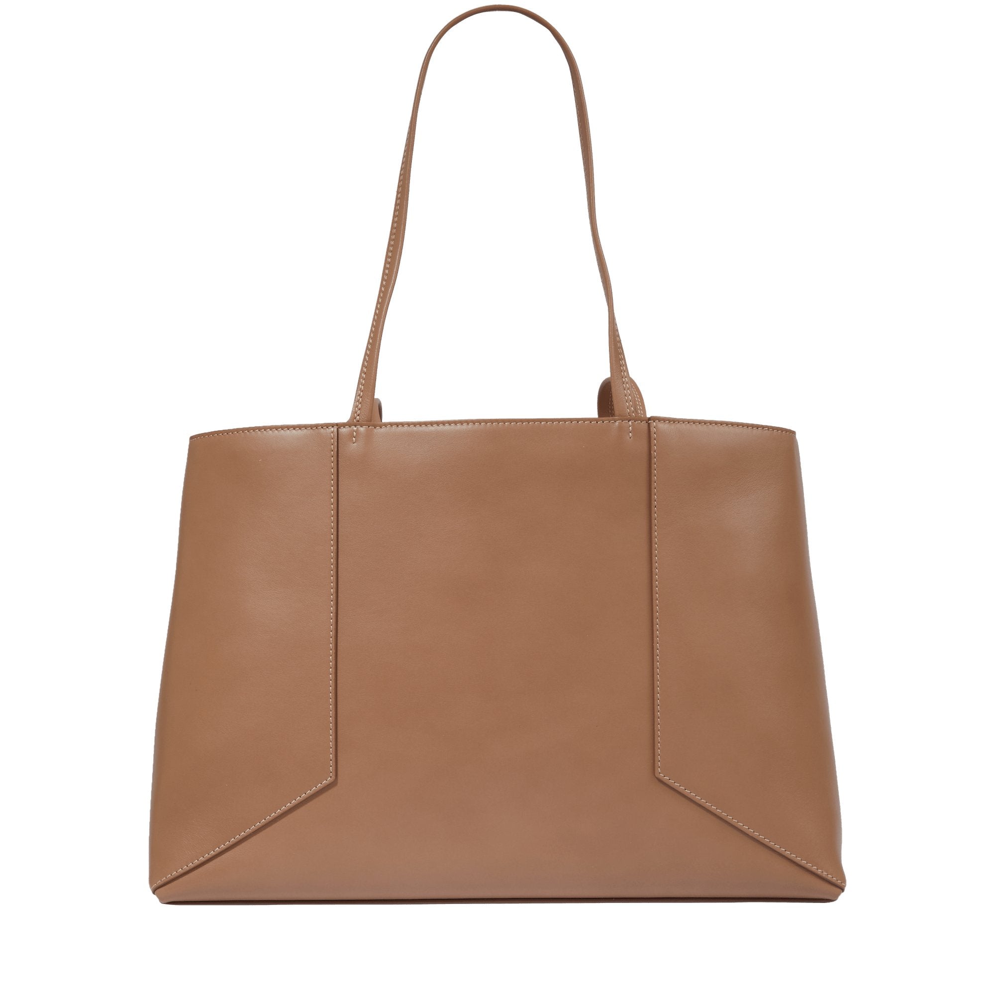 Sac cabas ew zippé Roxane en cuir lisse - Granit & Doré