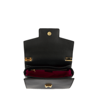 Sac rabat Roxane S en cuir lisse - Noir & Doré