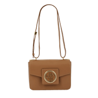 Sac rabat Roxane S en cuir lisse - Granit & Doré