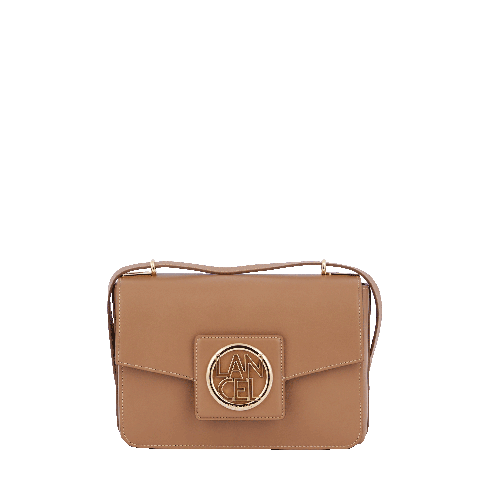 Sac rabat Roxane S en cuir lisse - Granit & Doré