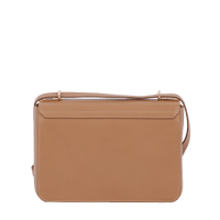 Sac rabat Roxane M en cuir lisse - Granit & Doré