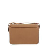 Sac rabat Roxane M en cuir lisse - Granit