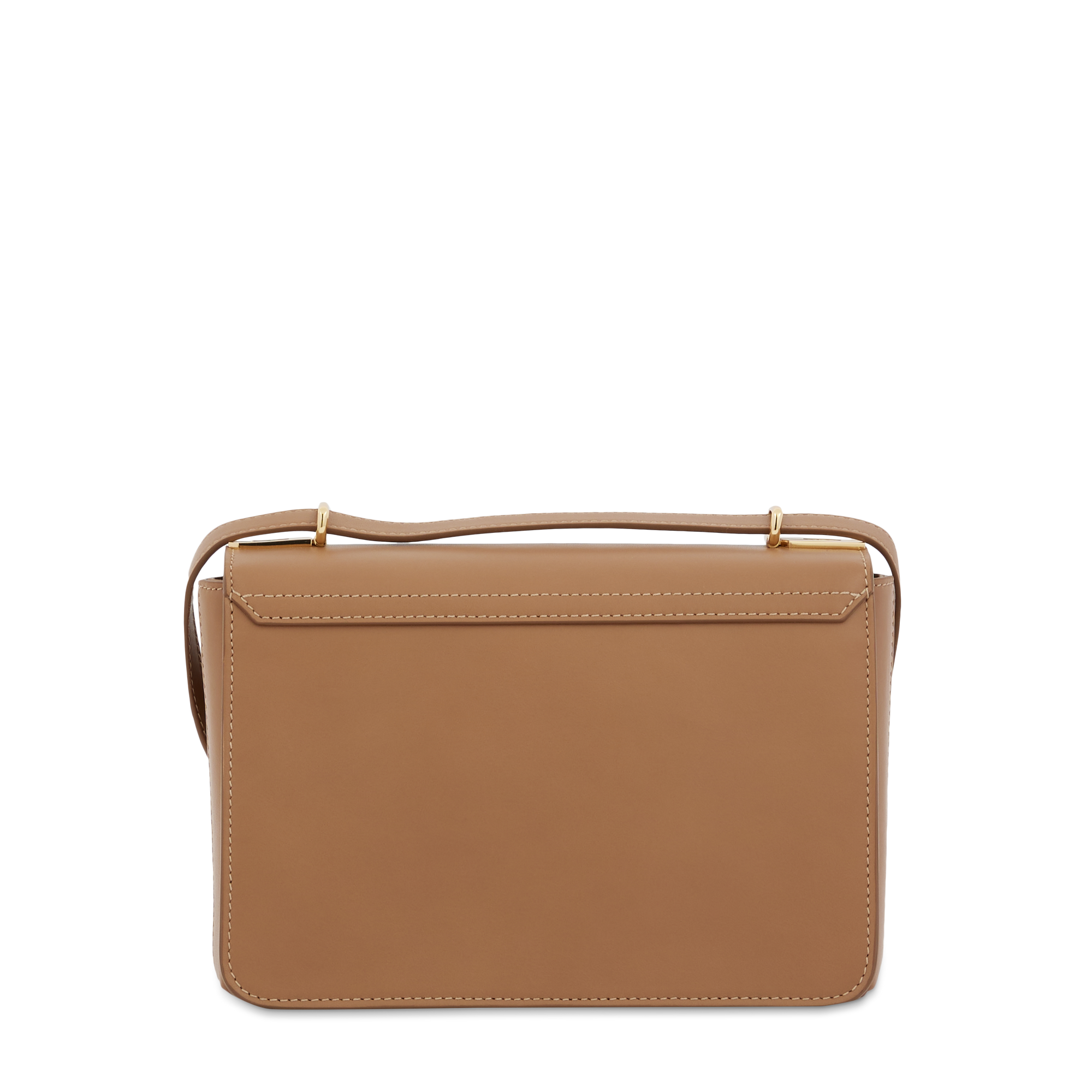 Sac rabat Roxane M en cuir lisse - Granit