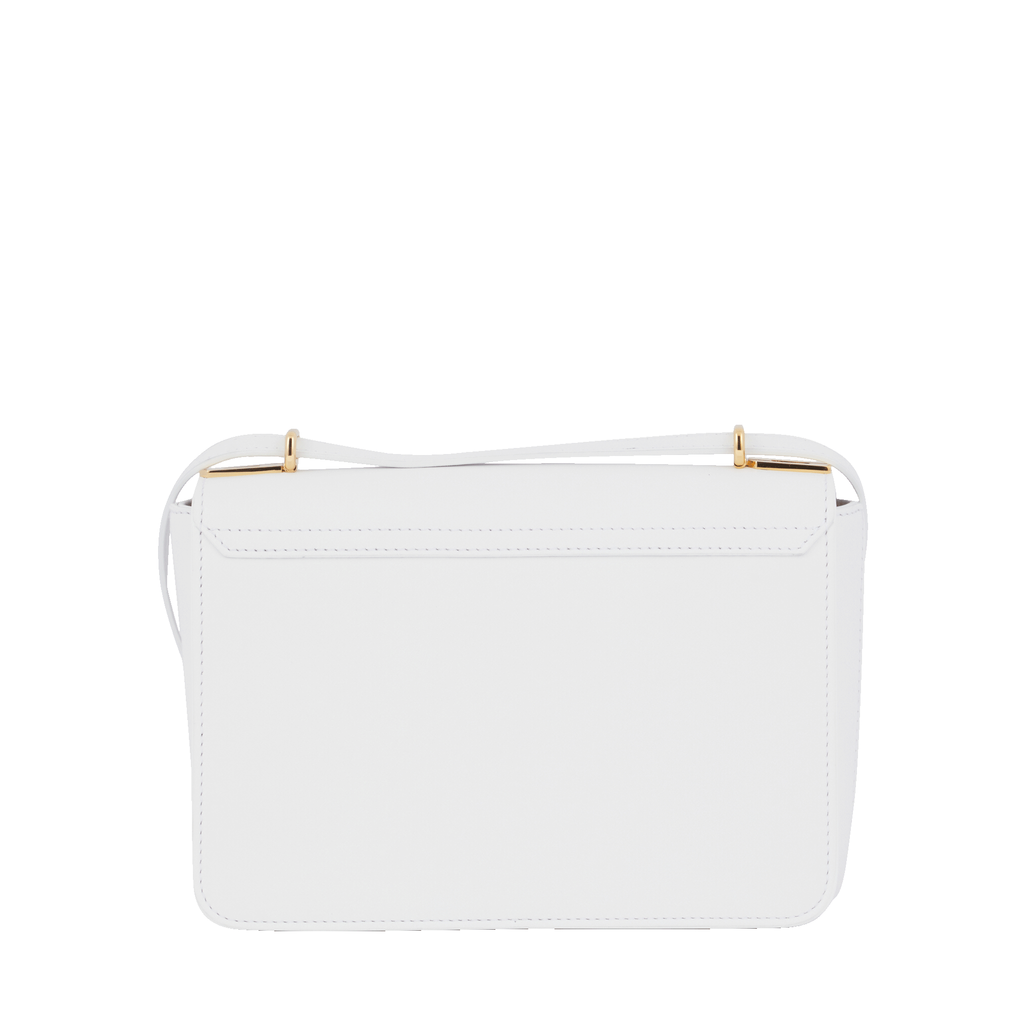 Sac rabat Roxane M en cuir lisse - Blanc Optique