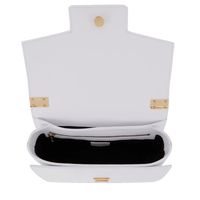 Sac rabat Roxane M en cuir lisse - Blanc Optique