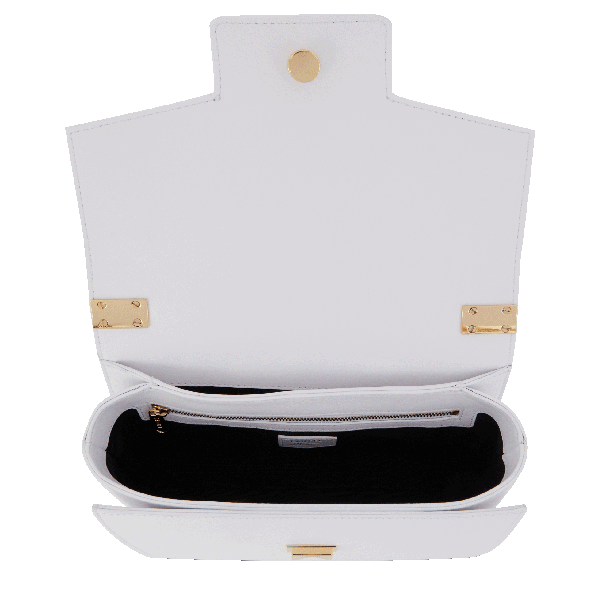 Sac rabat Roxane M en cuir lisse - Blanc Optique