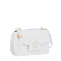 Sac rabat Roxane M en cuir lisse - Blanc Optique