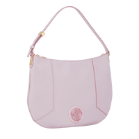 Sac hobo zippé Roxane M en cuir lisse - Rose Dragee