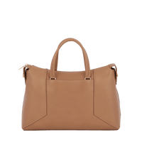 Sac carryall zippé Roxane en cuir lisse - Granit & Doré