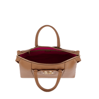 Sac carryall zippé Roxane en cuir lisse - Granit & Doré