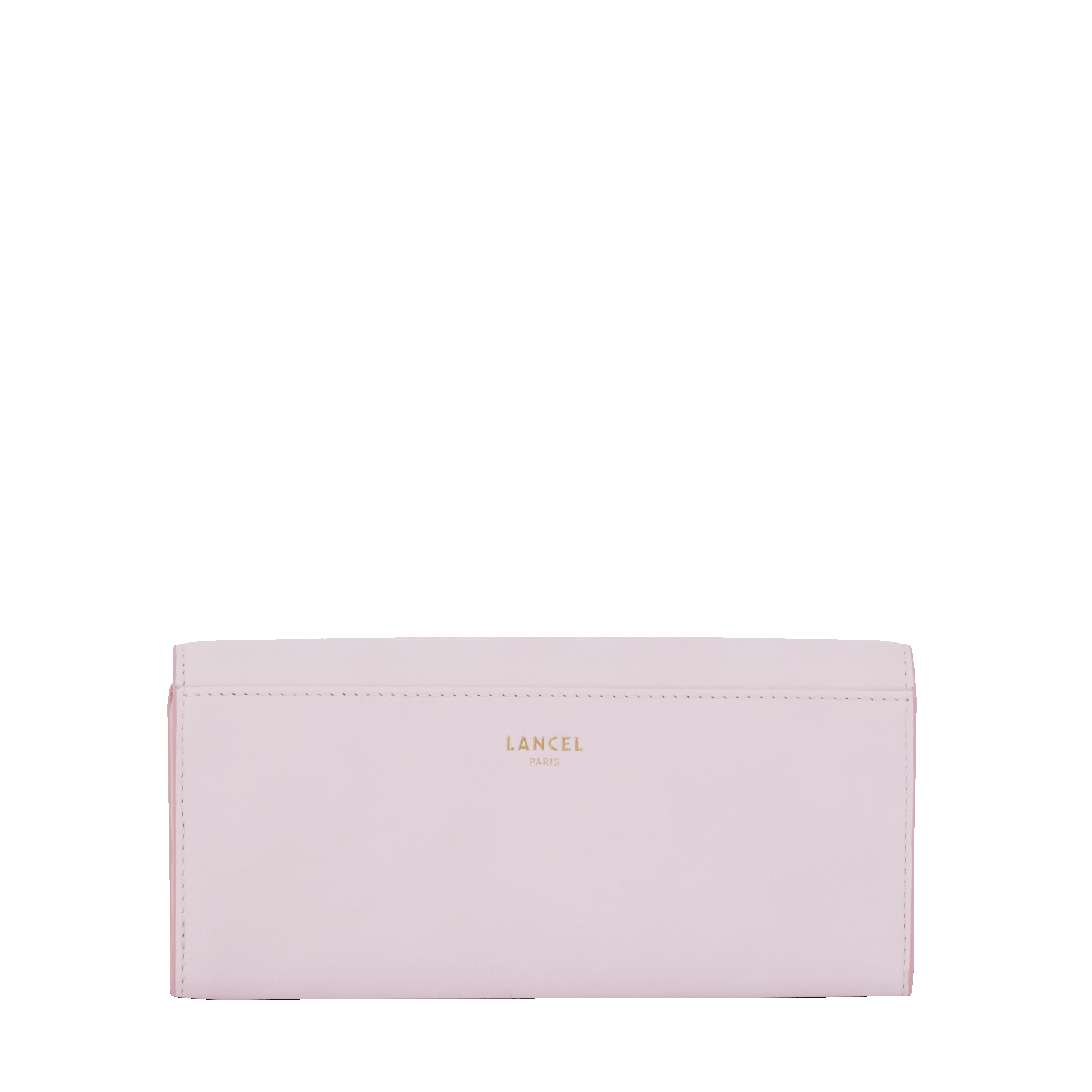 Portefeuille long rabat Roxane en cuir lisse - Rose Dragee