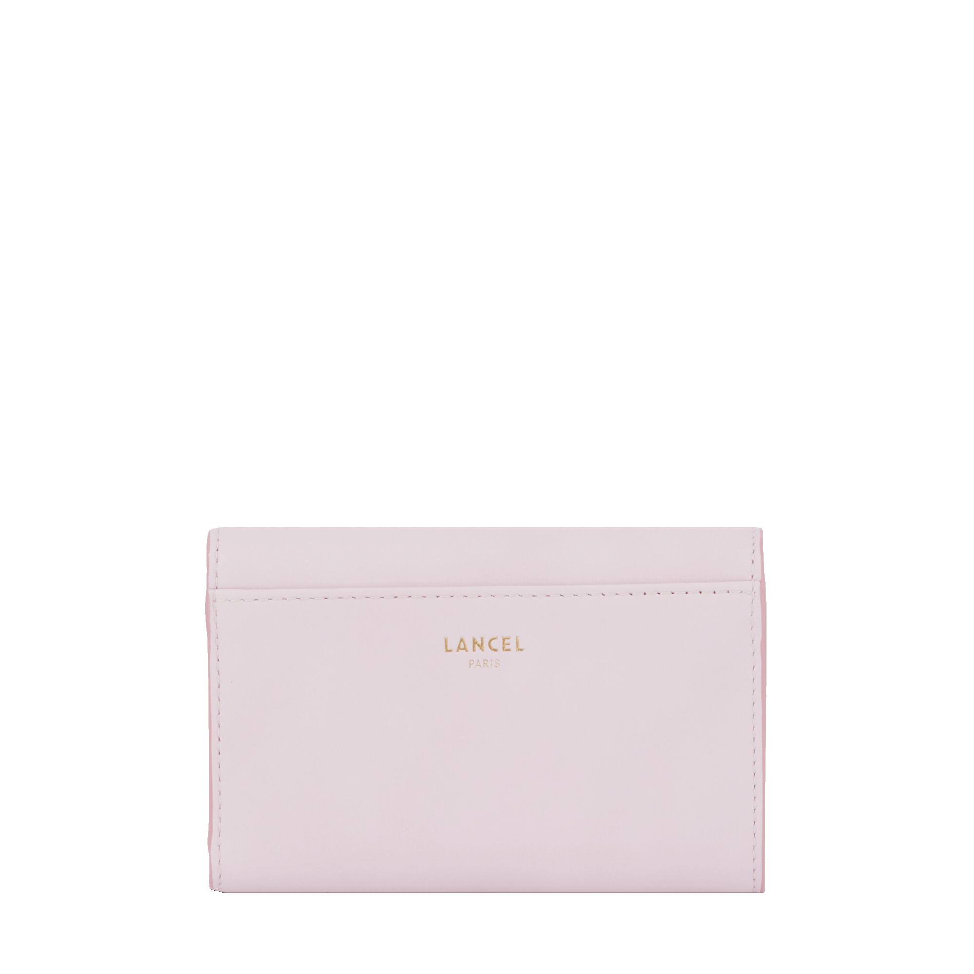 Portefeuille rectangulaire rabat Roxane en cuir lisse - Rose Dragee