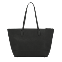 Sac cabas zippé Ninon en cuir grainé - Noir