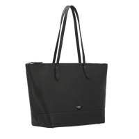 Sac cabas zippé Ninon en cuir grainé - Noir