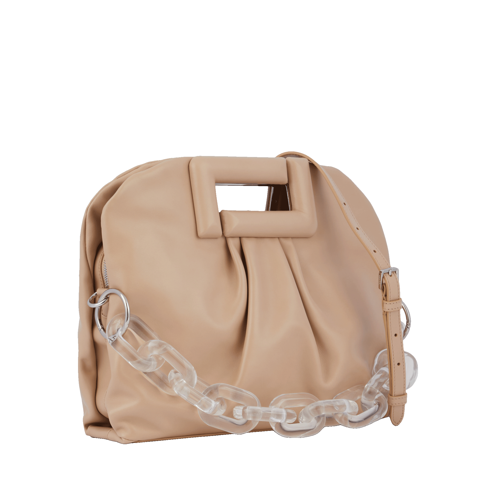 Sac porté main Cocoon S en cuir lisse - Cappuccino