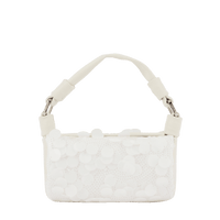 Mini sac polochon Nuage en cuir lisse - Neige