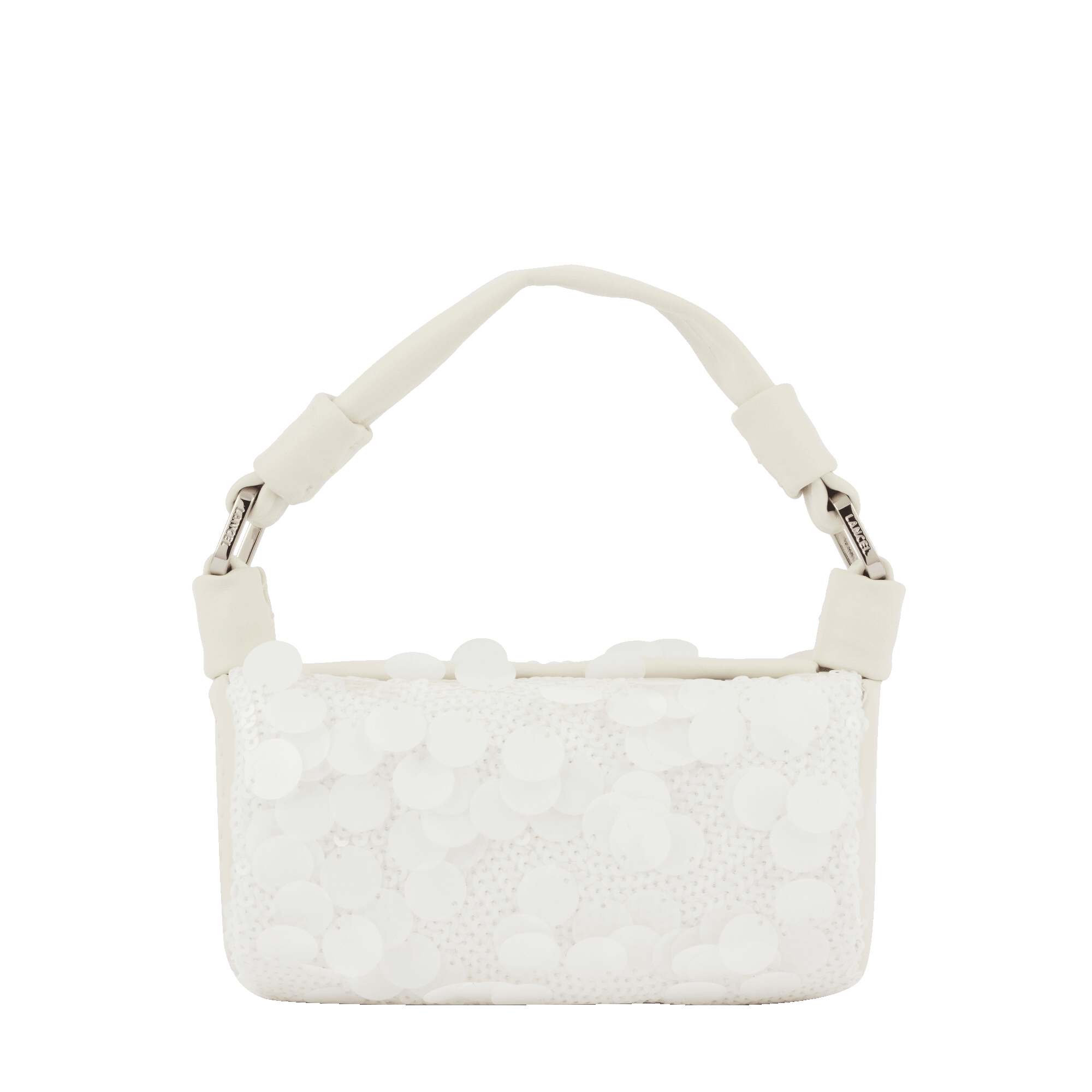 Mini sac polochon Nuage en cuir lisse - Neige