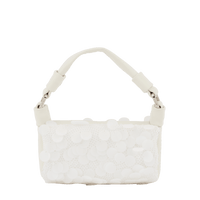 Mini sac polochon Nuage en cuir lisse - Neige