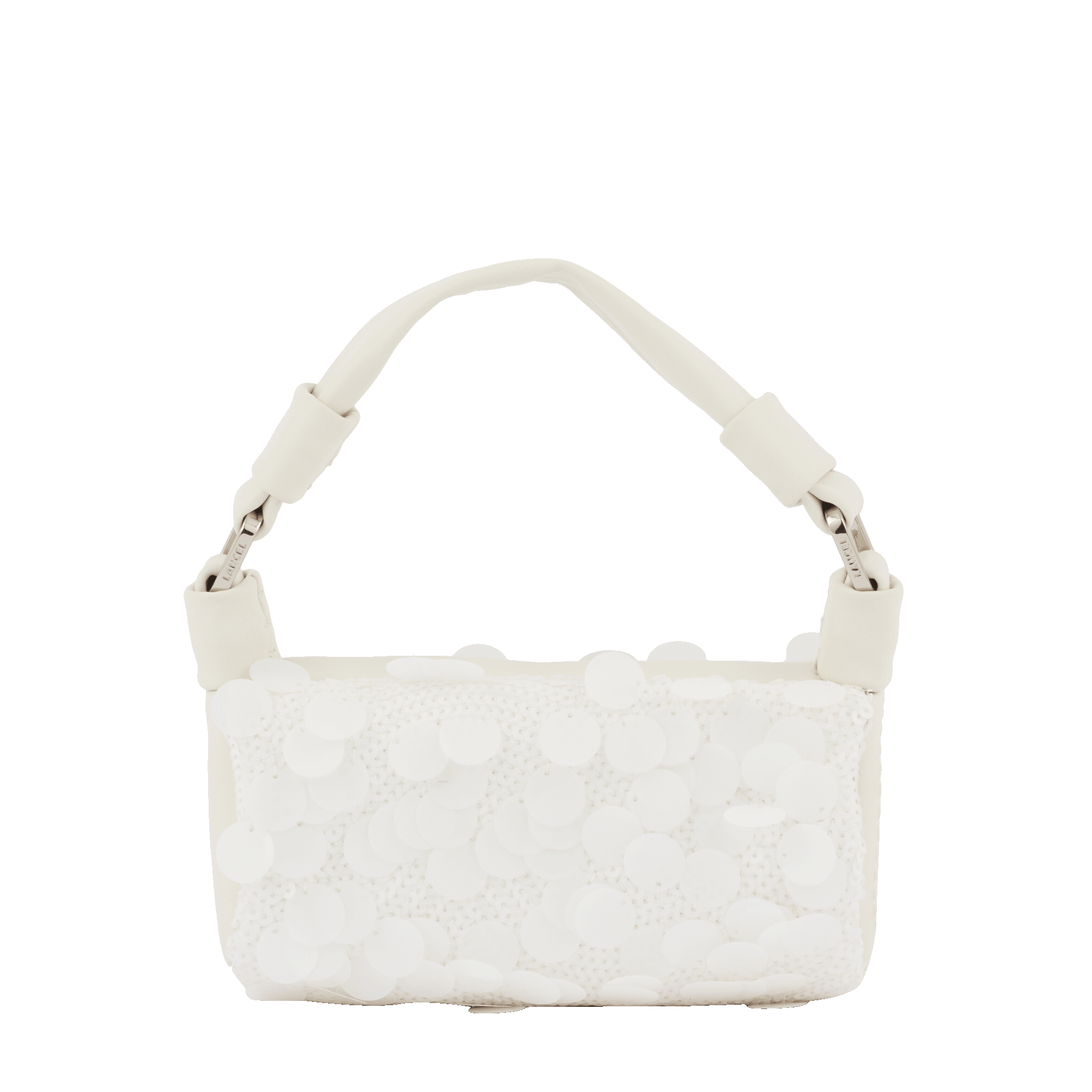Mini sac polochon Nuage en cuir lisse - Neige