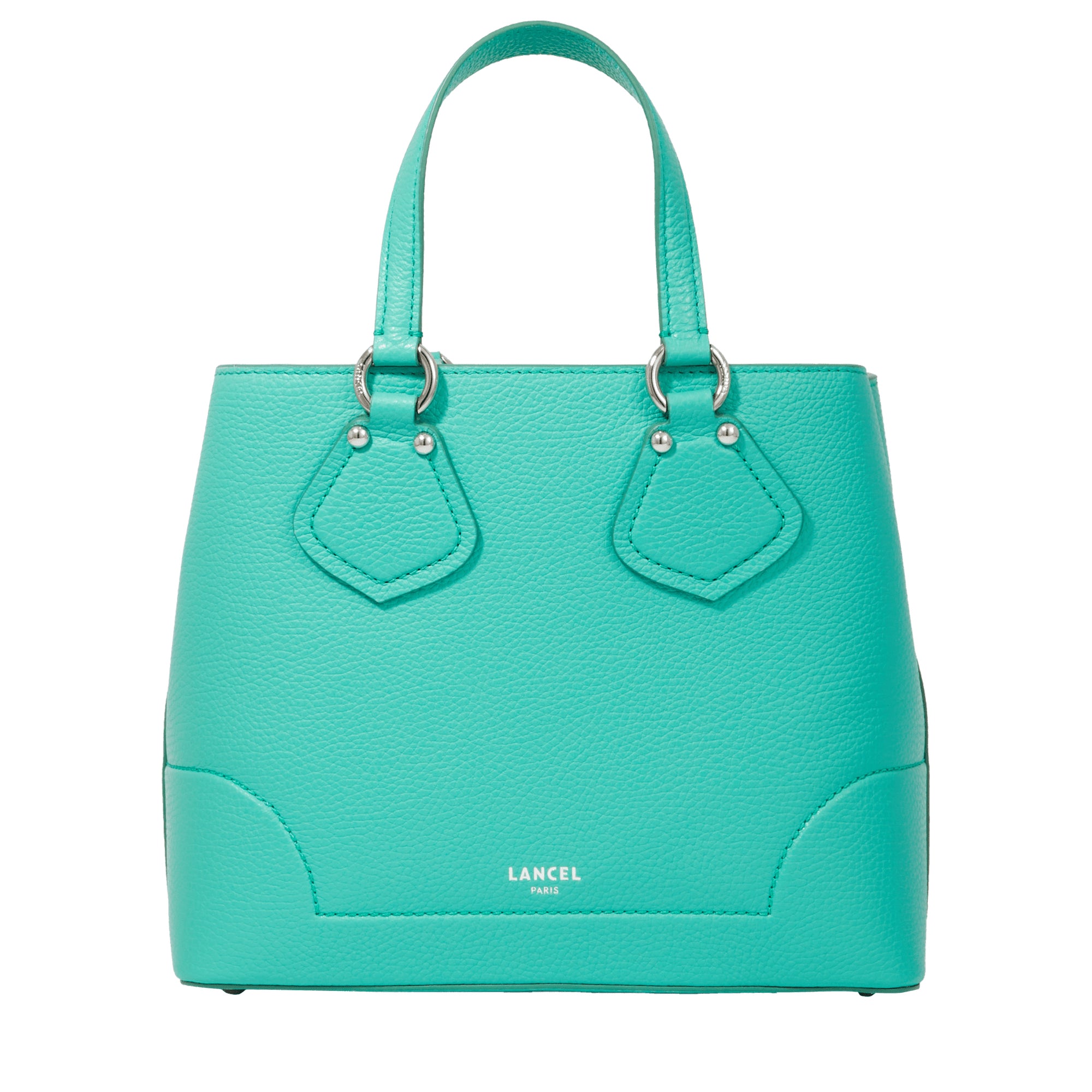 Sac carryall zippé Néo Izy S en cuir lisse - Émeraude