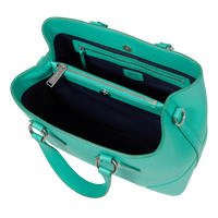 Sac carryall zippé Néo Izy S en cuir lisse - Émeraude