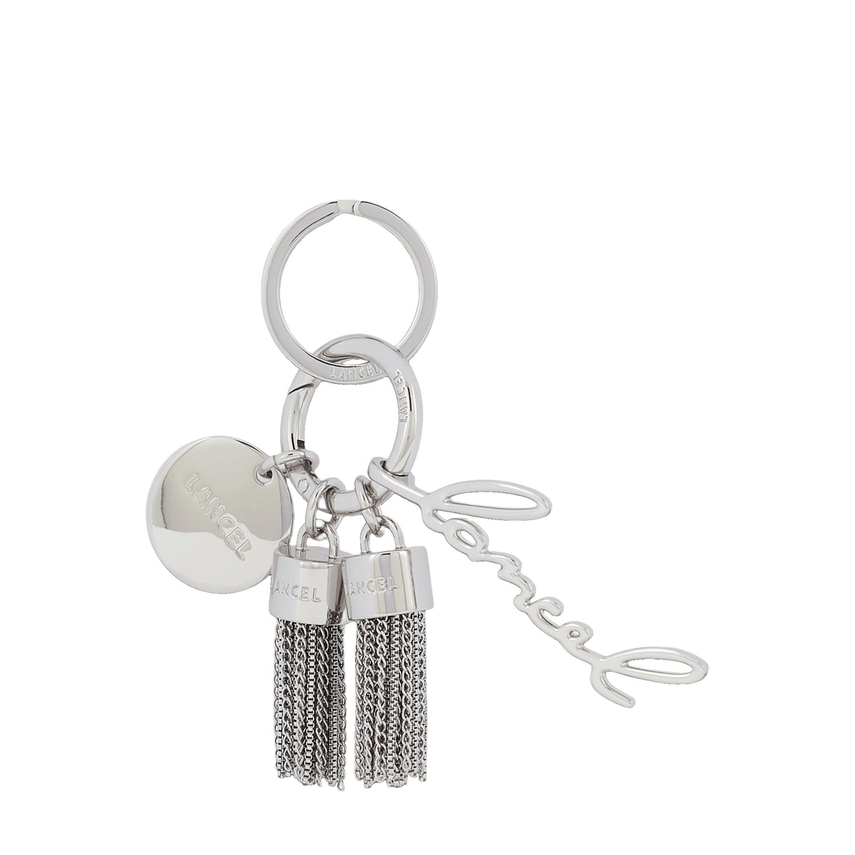 Porte-clés mini Premier Flirt en métal - Nickel Brillant