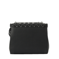 Sac rabat M Ninon en cuir matelassé - Noir
