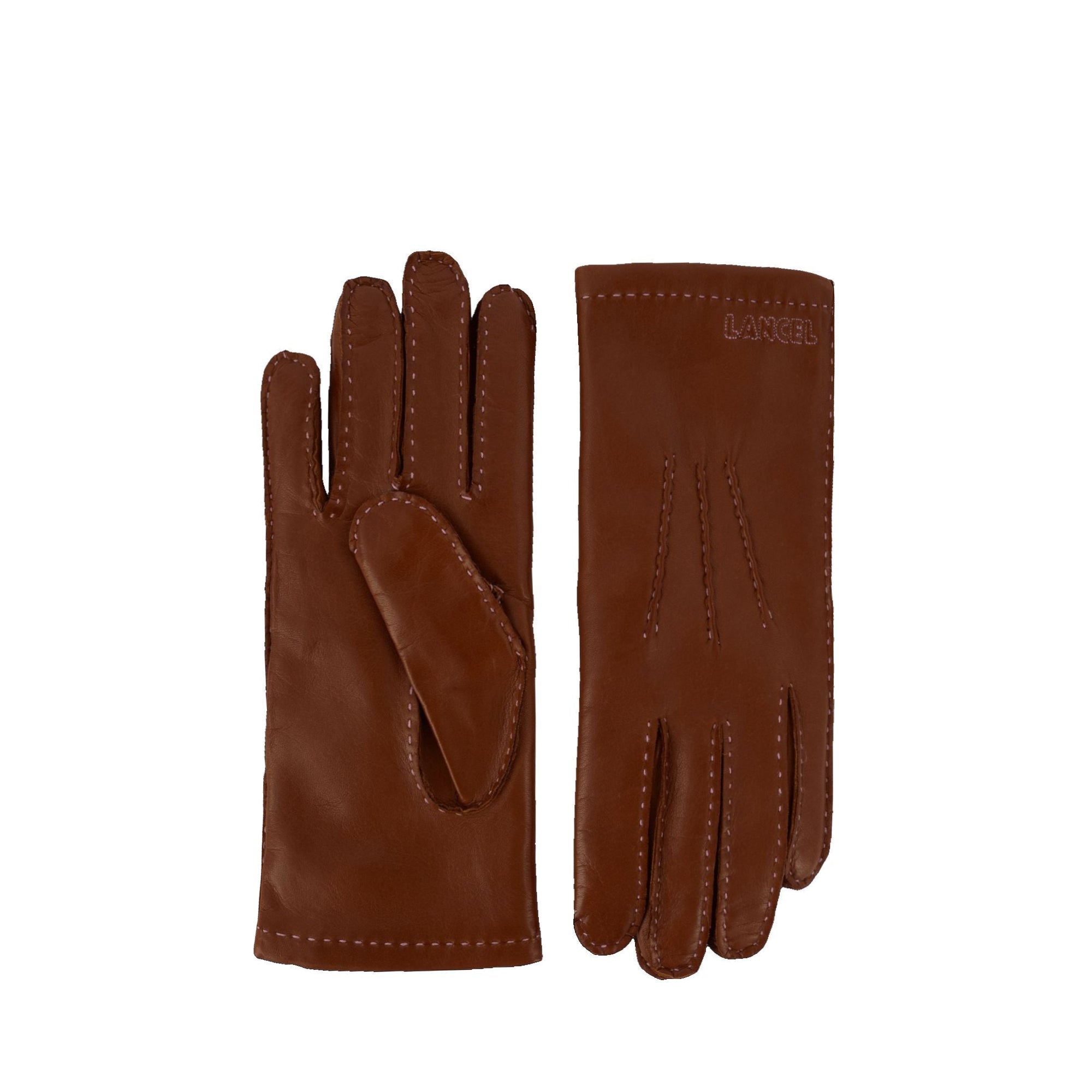 Gants surpiqués en cuir lisse - Cuir