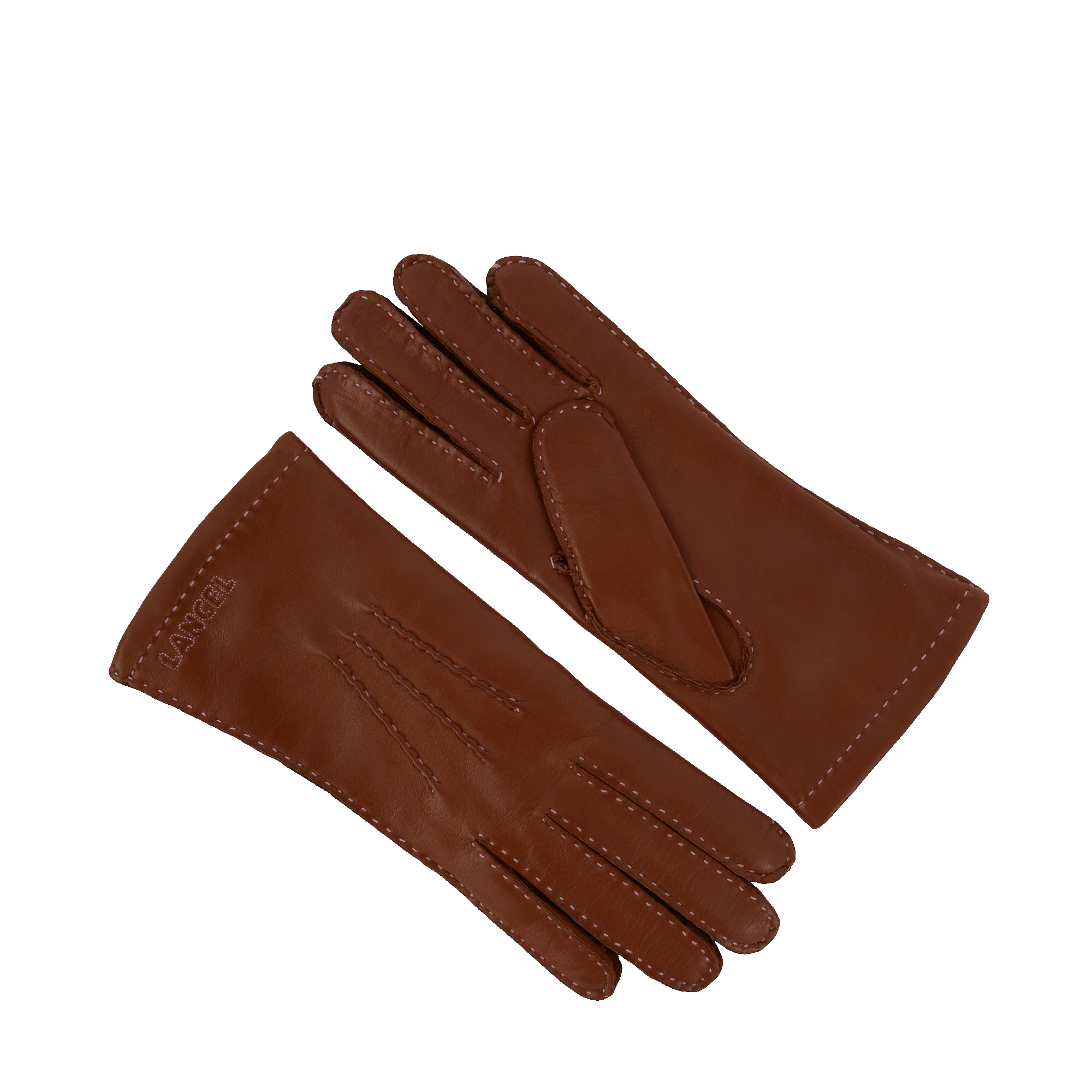 Gants surpiqués en cuir lisse - Cuir