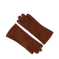Stitched-through smooth leather gloves - Leather