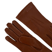 Stitched-through smooth leather gloves - Leather