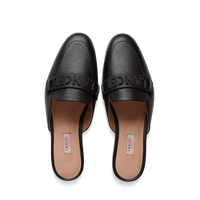 Mules en cuir grainé - Noir