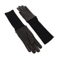 Gants matelassés en cuir matelassé - Noir