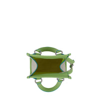 Mini sac cabas zippé en toile - Naturel & Vert Pomme