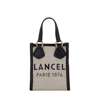 Lancel Tote vertical canvas tote bag with zip - Natural & Black