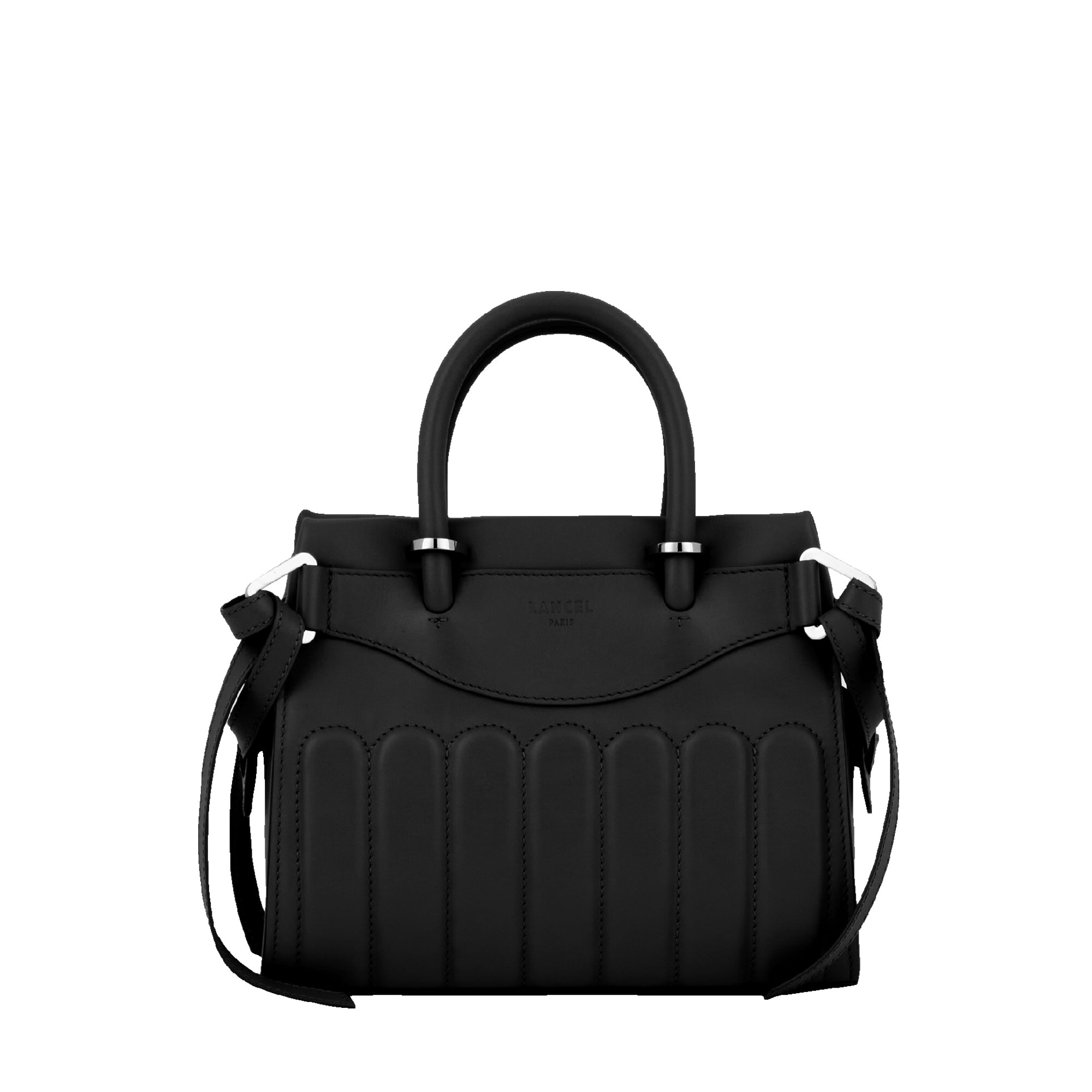 Sac carryall zippé Rodéo S en cuir lisse - Noir