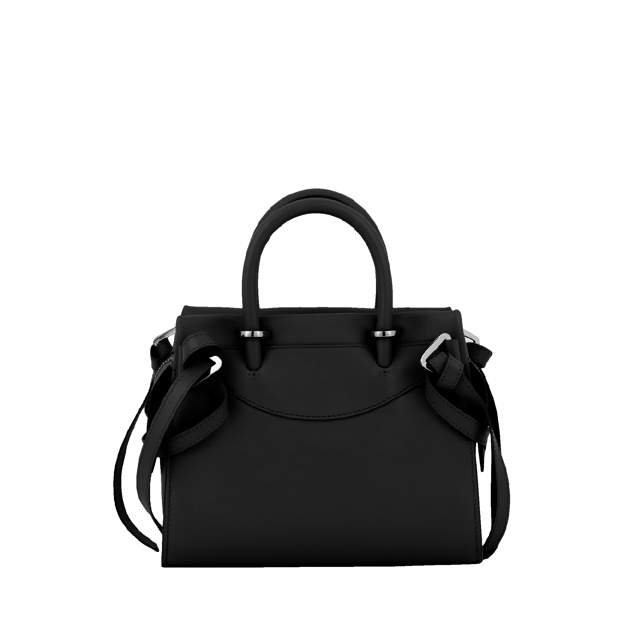 Sac carryall zippé Rodéo S en cuir lisse - Noir