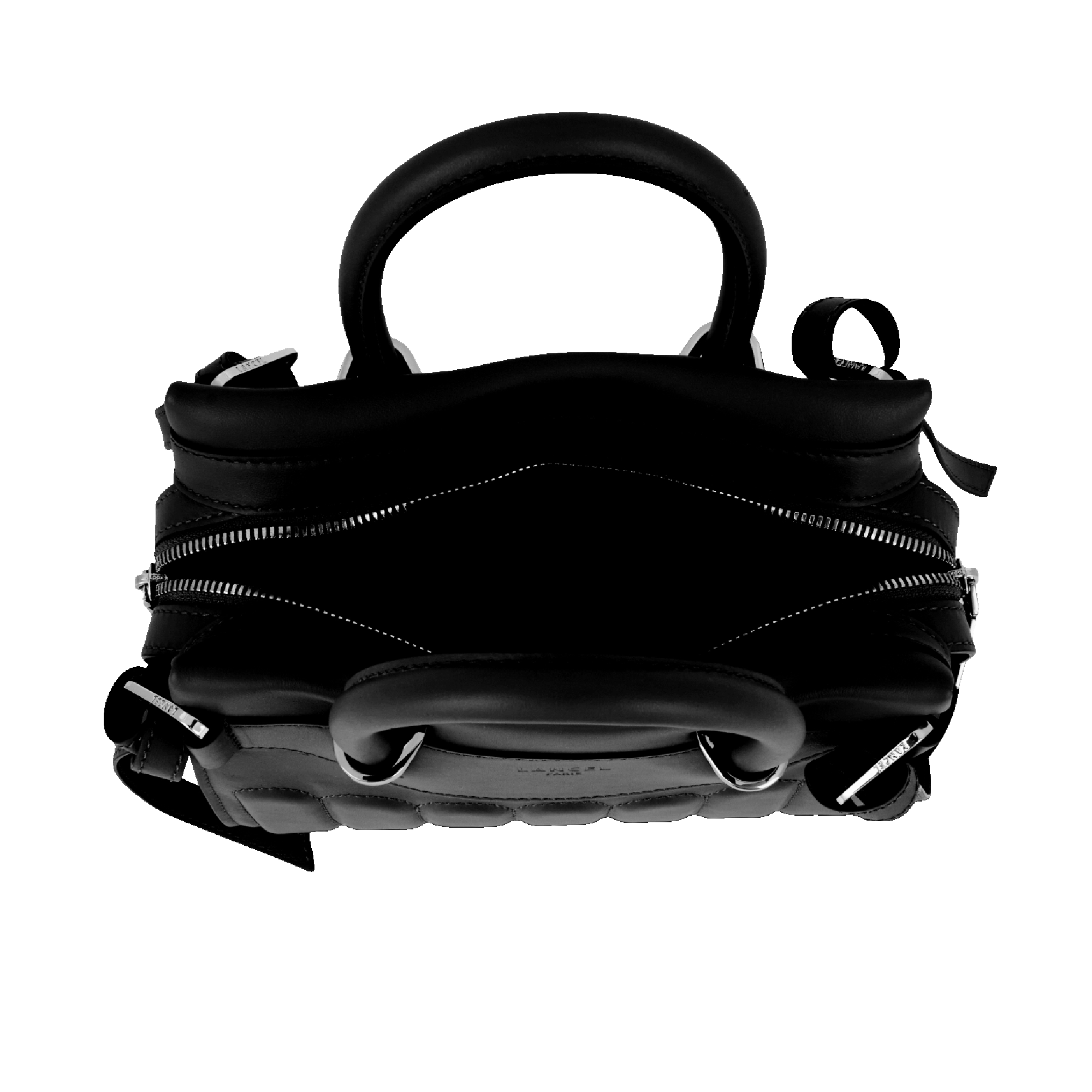 Sac carryall zippé Rodéo S en cuir lisse - Noir