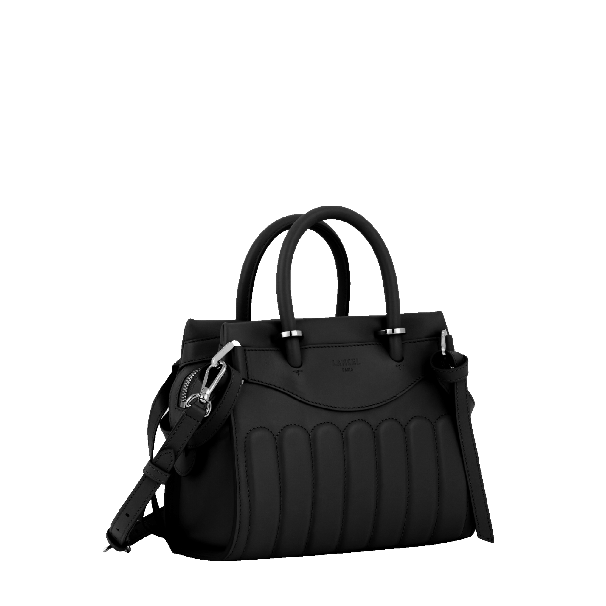 Sac carryall zippé Rodéo S en cuir lisse - Noir