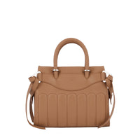 Sac carryall zippé Rodéo S en cuir lisse - Granit