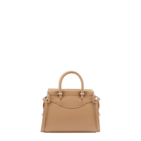Sac carryall zippé Rodéo S en cuir lisse - Granit