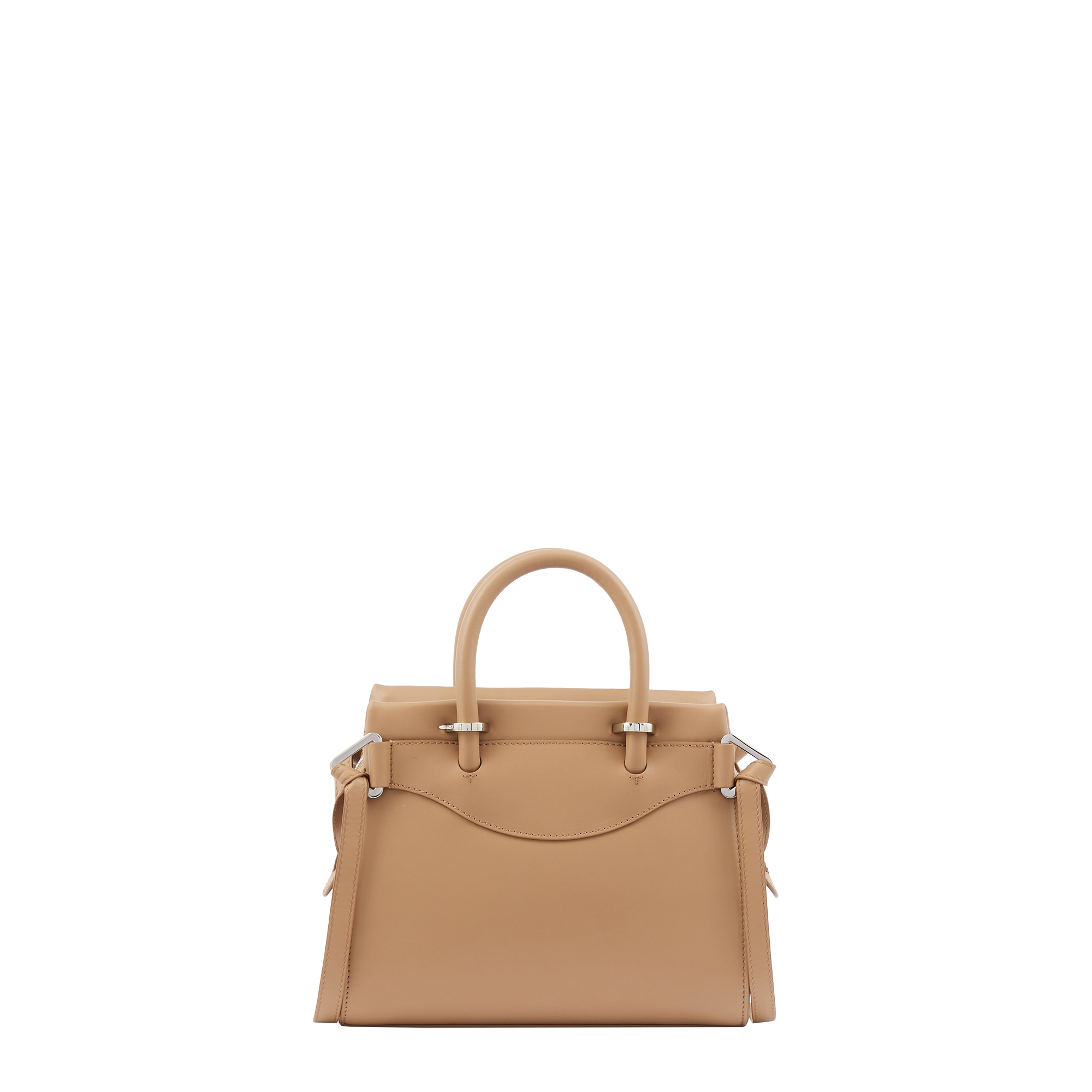 Sac carryall zippé Rodéo S en cuir lisse - Granit