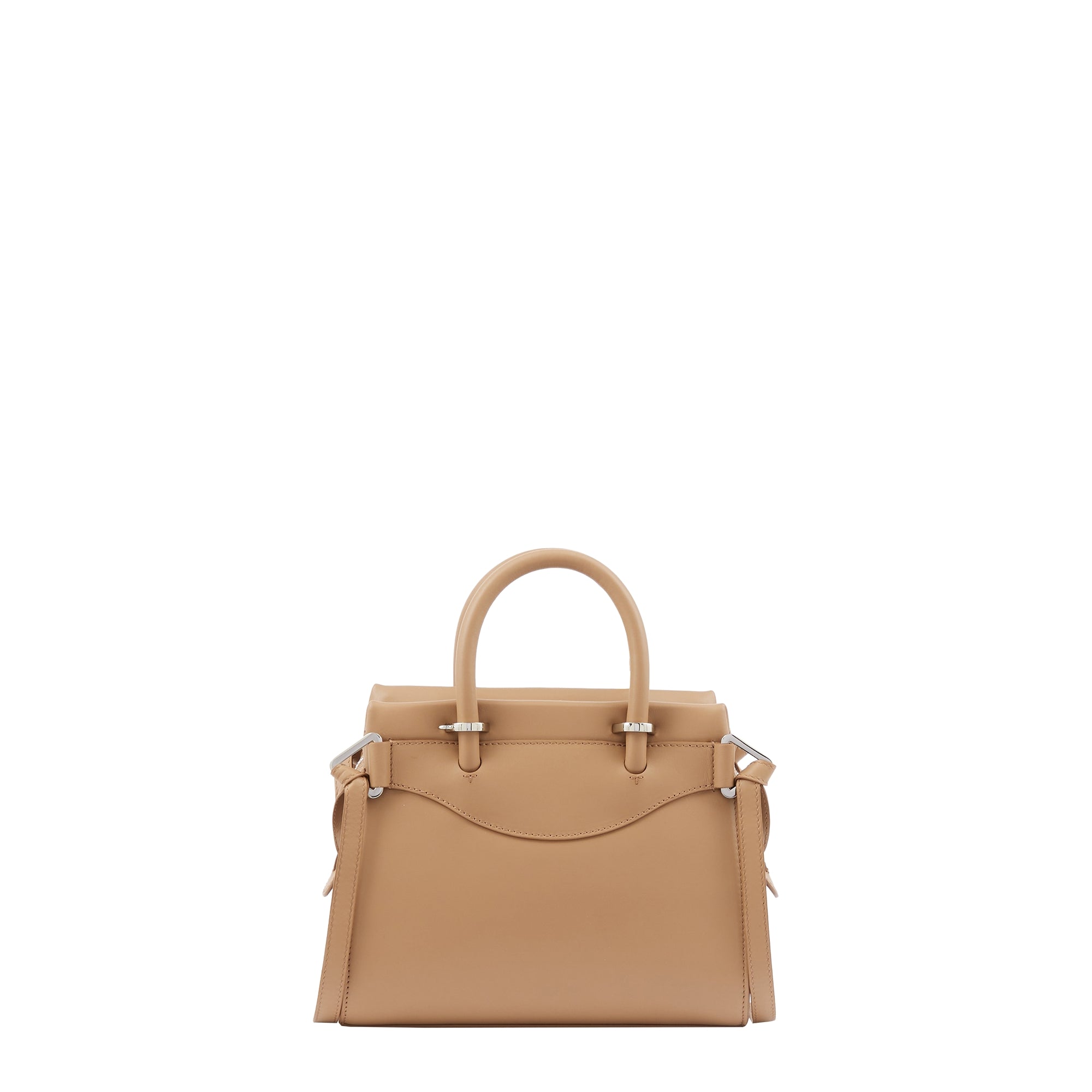 Sac carryall zippé S Rodéo en cuir lisse - Granit
