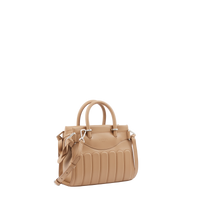 Sac carryall zippé Rodéo S en cuir lisse - Granit